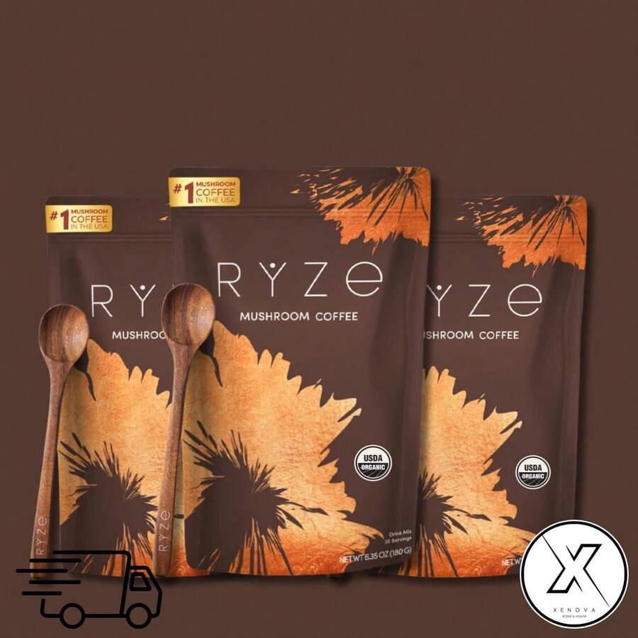 ZUVARA RYZE Organic Mushroom Coffee 6 Adaptogens - Energy Focus, USDA USA, 30 Servings - 1 chiếc - Xem 1