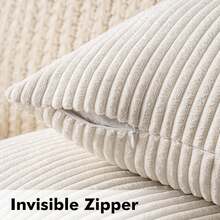 MIULEE Set Of 2 Christmas Cushion Covers, Corduroy, Decorative, Sofa Cushion, Couch Cushion, Decorative Cushion Cover With Hidden Zip, 40 X 40 Cm, Beige