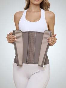 1 PIEZA Moldeador corporal deportivo de látex para mujer con diseño de cremallera elástica, cinturón de sudoración, entrenador de cintura delgada, corsé moldeador de abdomen