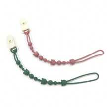 1条带夹子的硅胶奶嘴链，磨牙玩具，适用于大多数奶嘴，婴儿旅行必备品