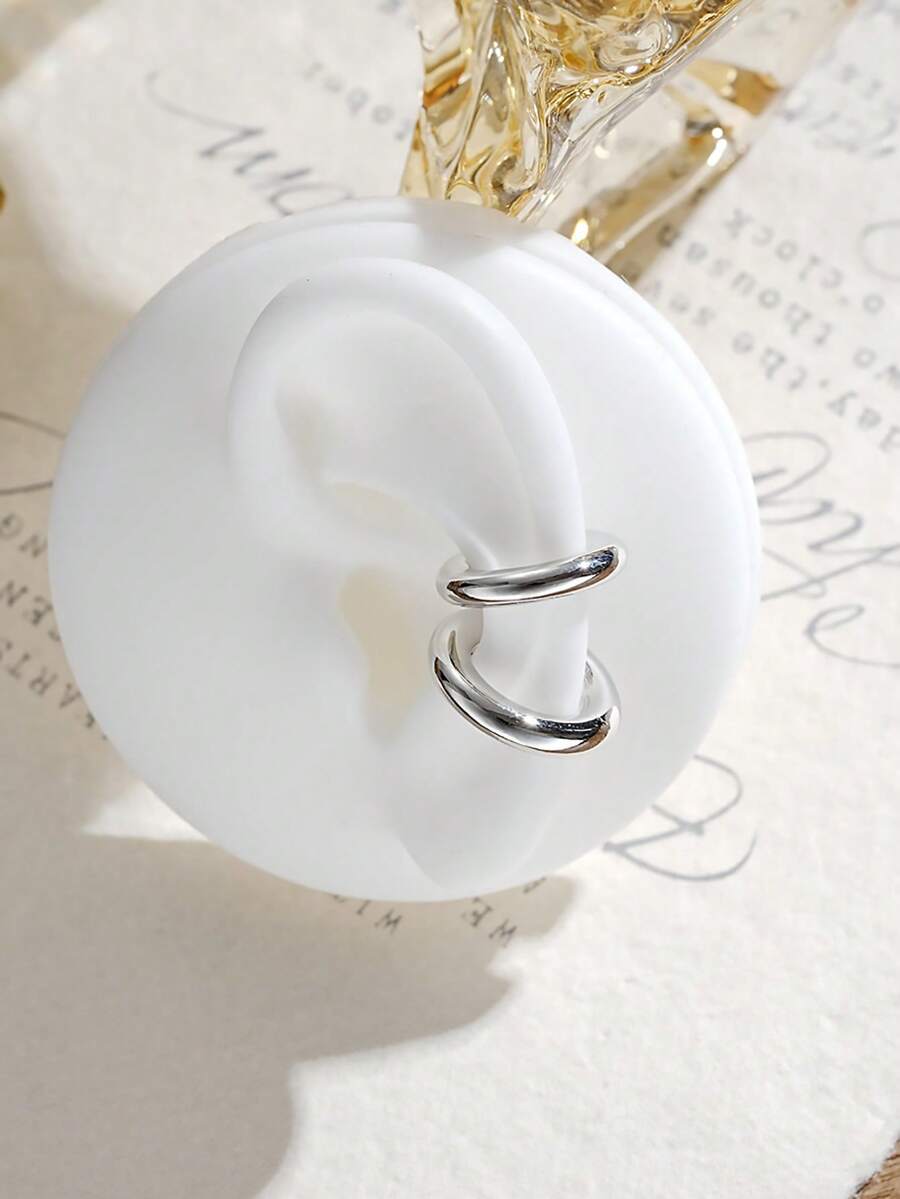 2 件套时尚简约耳夹，适合女士日常装饰 - 蝴蝶型 - 查看 1