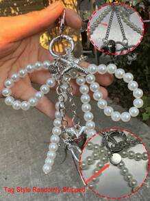 Y2K可爱串珠蝴蝶结吊坠，时尚心形包包吊坠，海星手机挂饰钥匙扣，优雅的女士配饰，包包配饰，派对和节日礼物，送给女大学生老师的礼物，送给家人和朋友的新颖礼物 - 彩色 - 查看 12