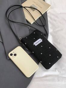 帆布花卉圆点小斜挎包竖款时尚百搭女士钱包钱包钱夹钱包