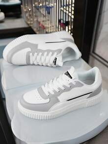 男女通用帆布运动鞋，男女休闲鞋，多功能运动鞋 - 灰色 - 查看 8