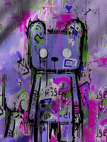 Camiseta de manga corta con estampado de graffiti colorido para hombres de talla grande, moda casual de cuello redondo, estilo hip hop y urbano - Multicolor - Ver 8