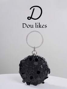 Women's Shiny Sequin Handbag, Sequin Bag, Party Bag, Women's Party Dress, Evening Bag, Party Accessories, Wedding Supplies, Women's Elegant Handbag