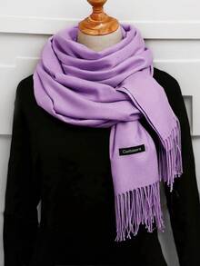 1pc 190*70cm Outdoor Classic Solid Color Windproof Sand Proof Lightweight Shawl Scarf, Suitable For Men And Women For Dress - Khaki - View 6