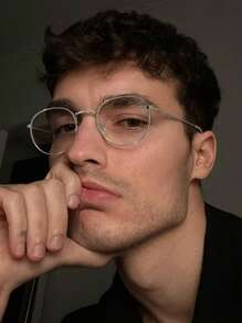 一副男士休闲金属圆框时尚金色眼镜，适合日常阅读和通勤。 - 彩色 - 查看 15