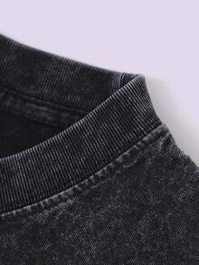 230g Double-Sided Washing, Beer Denim Printed Vest, High-Quality Batik Cotton Vintage Fashion Brand T-Shirt, Men's Vest, Beach, Summer Explosions, Holiday Gifts, Men's Wear, Gifts For Friends. - 黑色 - 查看 4