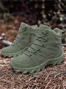 Men's Hiking Boots, One Pair Of Sand Colored Hiking Boots, One Pair Of Black Boots, One Pair Of Green Boots, Outdoor Hunting Boots, Outdoor Hiking Boots, Self Training Boots, Outdoor Walking Boots, Road Hiking Boots