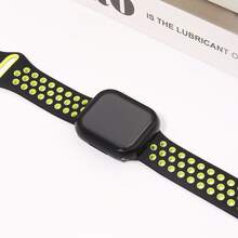 2Pcs/Set Hard PC Bumper Case With Screen Protector, Scratch Resistant Protective Frame Edge And Sport Silicone Band Compatible With Apple Watch Band 38mm 40mm 41mm 42mm 44mm 45mm 46mm 49mm Women Men,Soft Wristband Waterproof Replacement Sport Strap Compatible With Apple Watch Band Series Ultra 11 10 9 8 7 6 5 4 3 2 1 SE - Black Yellow/black - View 4