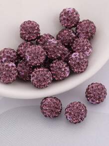 100 颗/包 10 毫米陶瓷珠手工散珠 DIY 手链项链珠宝配饰 - 100顆滿鑽陶泥珠 - 查看 33