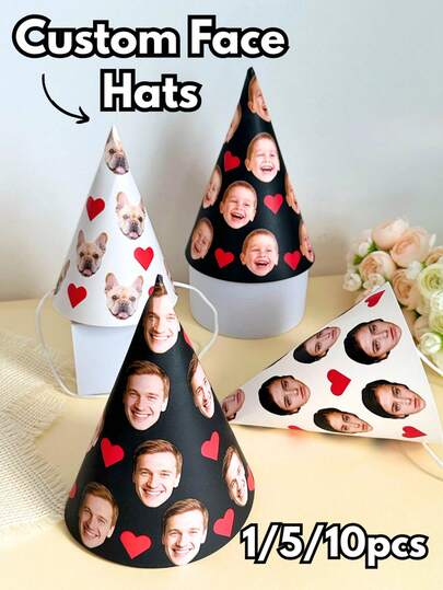 Personalised Photo Face Party Hats For 30th Birthday Party Decorations Paper Party Supplies Decor Custom Photos Caps 21st 25th 40th , Wedding Gifts, Wedding Accessories, BridemaidsGift, Christmas Gift, Christmas Decor, Thanksgiving Gift, New Year Gift, Party Decor, Colorful,Cute,Adorable,Funny,Kawaii,Y2K,Stylish,Unisex,Casual,Custom,Personalized,Unique,Customized,Ideal Gifts For Him,Ideal Gifts For Her,Her,Boyfriend,Girlfriend,Family,Friends,Customized Hats