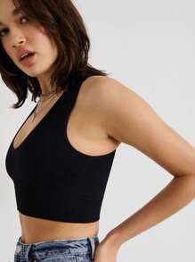 2pcs Women Multicolor Sports & Yoga Set, V-Neck Crop Top, Nylon Moisture Wicking Breathable Seamless Knit Sports Cami, Casual Open Back Base Layer Top