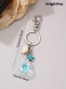 1pc Minimalist Colorful Sea Turtle, Starfish Shaped Tassel Keychain, Comes With Card, Suitable As For Best Friends, Couples, Bag Pendant Car Accessories Bag Charm School Cute Goth Y2k Christmas Gift Ideas Bag Lanyards With Id Holder Car Accessories Bag Charms - Multicolor - View 5