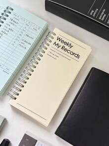 140 Pages A6 Slim Spiral Notebook, Multifunctional Planner, Diary, Weekly/Quarterly Planner, Agenda, Functional Notebook