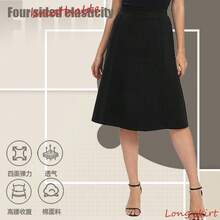 23" Knee Length Skorts Skirts For Women With Pockets Tennis Skirt High Waisted Golf Skirts For Women Casual - 黑色 - 查看 2