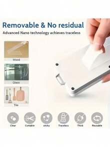 1/2/3/5m Super Strong Double-Sided Transparent Tape, Waterproof And Reusable, Suitable For Kitchen And Bathroom Items - Multicolor - View 3