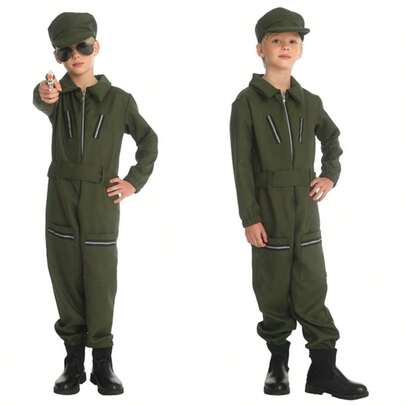 Children's Military Uniform Cosplay Set, Stage Play Costume, Boys' And Girls' Military Uniform