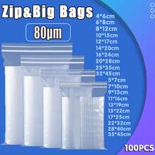 Aimall 100-1000 Clear Plastic Resealable Zipper Bags - Mil Thick Strong And Durable Polyethylene Bags With A Resealable Zipper Top Lock And Write-On White Block For Storage, Packaging And Shipping - transparent - Visa 1