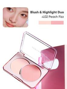 JUDYDOLL Duo Shades Blush Peach & Apricot Pink Cream Blush, Matte & Dewy Finish, Contour & Highlight, Suitable For Date, Self-Use, Gift, Newcomer, Niche, Surprise, New Product, Fresh & Unique, Gift For Friends & Girlfriend - #L02 Nước ép đào - Xem 2