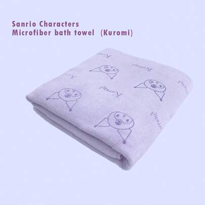Miniso 미니소 쿠로미 캐릭터 극세사 목욕 타월 - 부드럽고 피부 친화적인 극세사 소재로 제작되었으며 흡수력이 뛰어납니다. 귀여운 캐릭터 패턴과 정교한 디테일로 인쇄되었습니다.(1개)
