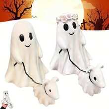 1 Cute Ghost Dog Halloween Statue, Halloween Living Room, Kitchen, Bedroom Decoration, Indoor And Outdoor Statue Garden Decoration, Halloween Gift Home Decor Halloween Decor