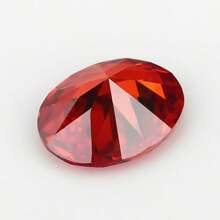 1 件 DIY 珠宝椭圆形宝石锆石，橙红色散石