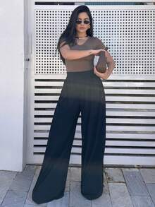 Baby Look Feminine Low-Cut Fernanda T-Shirt Basic Blouse V Fernanda - Rỉ Nâu - Xem 9