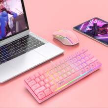 60% Wired Gaming Keyboard, RGB Backlit Mini Keyboard, Type-C To USB Waterproof Small Ultra-Compact 61 Keys Keyboard For PC/ Gamer, Typist, Travel, Easy To Carry On Business Trip