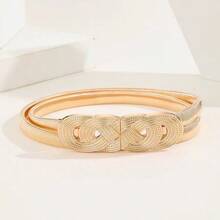 Multineos Comercial Women's Elastic Metal Belt Buckle Model Fashion Blogger - 金色 - 查看 3