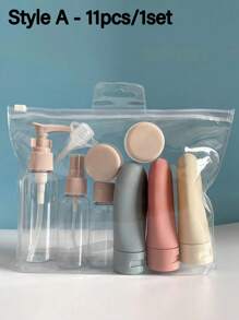 11 件/套旅行化妆品乳液可再填充瓶套装化妆品空液体容器，洗漱用品旅行瓶套装，可再填充，防漏，可挤压，60 毫升容量，洗发水、护发素、润肤露、沐浴露分装瓶必备，客厅家居卧室浴室家居装饰，旅行用品，婚礼、派对、生日，送给妈妈爸爸朋友的礼物，新年，配饰，有趣的礼物，旅行必需品