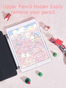 Dark Pink Glitter Leopard IPad Case Compatible With Apple IPad Air 11 (2025 M2) / IPad 11th Gen 11" (A16 2025) / IPad 10th Gen 10.9" - Cute Protective Cover With Pencil Holder, Trifold Stand, Auto Sleep/Wake, Lightweight Shockproof - Pastel Colors For Girls & Creatives - Multicolor - View 6