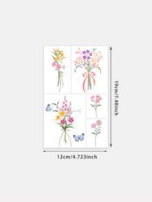 Tatuajes temporales impermeables y resistentes al sudor con diseños de dopamina, flores, mariposas y estilo de campus de dibujos animados, pegatinas de tatuajes falsos lavables de material de PVC con diseño minimalista Y2K, tatuajes falsos resistentes al sudor para volver a la escuela, arte corporal de tatuajes temporales, adecuados para uso diario