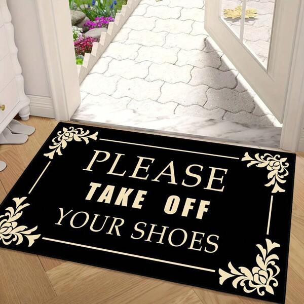 Take Off Your Shoes Doormats Entrance Carpet Non-Slip Floor Mats Indoor Use Home Decor Quick-Drying And Absorbent, Anti-Slip Back, Suitable For Bathroom, Kitchen And Bedroom Entrances - Ideal Holiday Gift, Perfect Home Decoration
