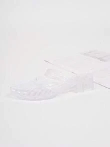 全新纯色时尚水晶女士凉鞋，夏季海滩 - 無色 - 查看 7