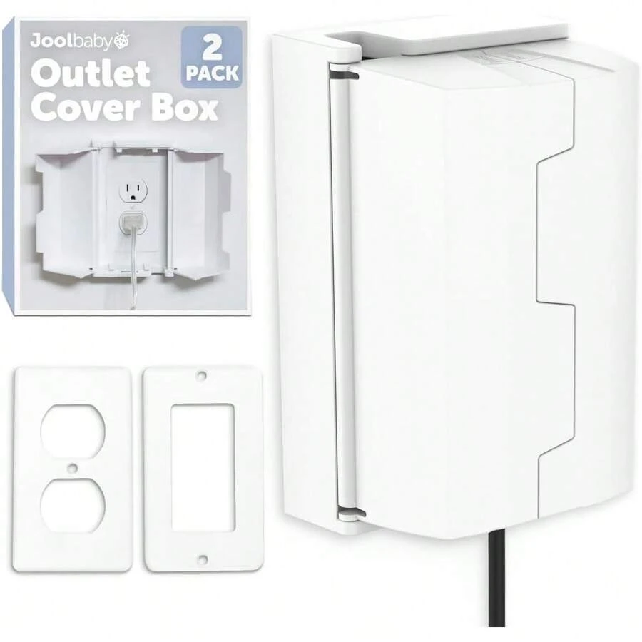 Jool - Caja de enchufe para  infantil (2 unidades) Dúplex y decorador, botones de acceso ocultos y amplio compartimento - 1 - Ver 1