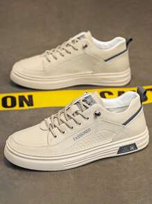 男士百搭休闲运动鞋，简约一脚蹬鞋，防滑，适合所有季节 2000 年代风格 - 米色 - 查看 12