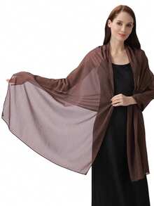 Chiffon Shawls Scarves Wraps For Bridal Wedding Party Evening Dress And Special Occasion Dresses - 126# Brown - View 3