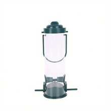 Automatic Multi-Hole Bird Feeder - Easy To Refill Hanging Pet Food Dispenser, Attracts Wild Birds, For Outdoor Use, Green Cover And Transparent Plastic Sides For Observation, Outdoor Bird Feeder