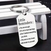 1 Piece Stainless Steel Military Badge, Engraved Little Reminders Inspirational English Keychain, Christmas Halloween Birthday Gift For Husband, Wife, Driver, Colleague, Boss, Friend