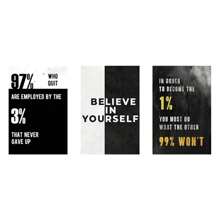 1/3pcs Motivational Quote Wall Art Posters, Modern Typography Style Wall Art, Inspirational Phrases And Statements Wall Art, Bold And Empowering Canvas Artwork Wall Painting Gift, Ideal For Office, Gym, Living Room, Wall Decor, Home And Dorm Decoration, Unframed / Framed ,Wall Art With Frame