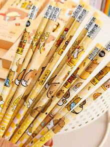 3 peças/6 peças/12 peças/24 peças Caixa de Lápis HB (1 Caixa com 12 Peças), Caderno Fofo de Capivara, Conjunto Combinado, Lápis Sem Chumbo Seguros para Crianças, Papelaria Específica para Escola Primária, Adequado para Escolas de Meninos e Meninas, Estudantes, Papelaria, Suprimentos Escolares. Presentes de Aniversário, Natal, Halloween.