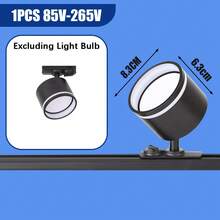 GX53 轨道照明灯具,吸顶式可调射灯,180°旋转,黑/白金属铝+PC,AC85-265V,适用于卧室/书房/客厅/衣橱/展示柜/展厅/商店/画廊/走廊/餐厅/服装店/酒吧(套装包含轨道和连接配件) - 軌道燈照明組GX53燈座模式 - 查看 17