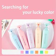 6-Piece Fluorescent Highlighter & Marker Set | Pastel Macaron Hues | Smooth-Flowing For Drawing, Marking & Note-Taking | Vibrant & Soft Colors For School, Office & Creative Use,For School Supplies,Back To School