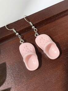 1 对逼真的卡通镂空木屐风格耳环，可爱创意耳环适合日常佩戴，男女通用 - 洞洞鞋耳環 - 查看 19