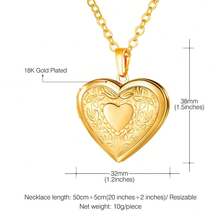Heart Necklace Locket Necklace For Women Gold/Silver Heart Lockets With Picture Inside Stainless Steel Memorial Necklace For Family Friend Lover Mom Dad 20 Inch - 金色 - 查看 7