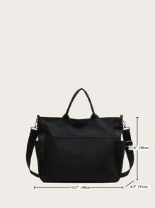 Borsa a tracolla nera da donna stile giapponese Ins, casual minimalista, grande capacità