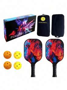 HTPICK 1 Set Fiberglass Pickleball Paddle Gift Box, Includes 2 Paddles, 4 Balls, 1 Bag, UV High-Definition Pattern Ultra-Lightweight Paddles, Fast Hitting, School Club Gym Sports Equipment Entertainment Training - Multicolor - View 14
