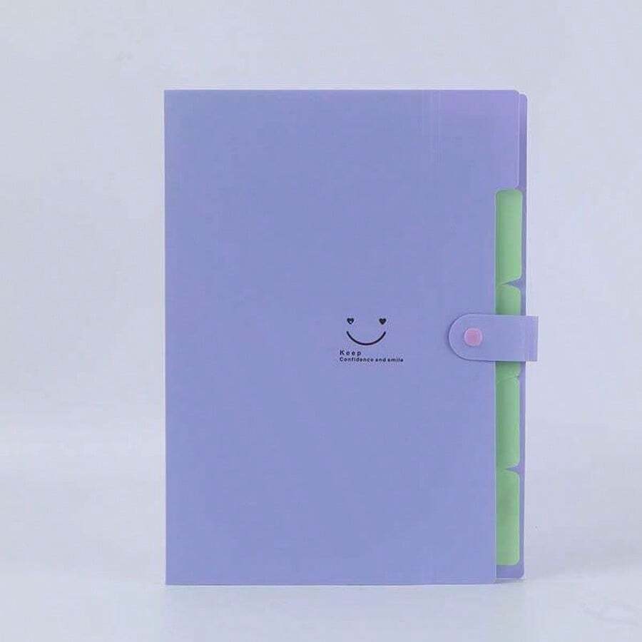 Colorful Accordion A4 File Folder, Expandable Document Organizer, 5 Compartments - 2147 roxo - 查看 1